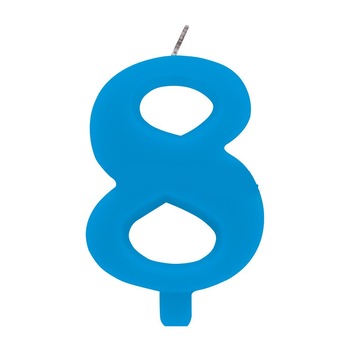 Lumanare aniversara pentru tort, Cifra 8, Albastru, Radar 50298, 1 buc Lumanare aniversara pentru tort, Cifra 8, Albastru, Radar 50298, 1 buc