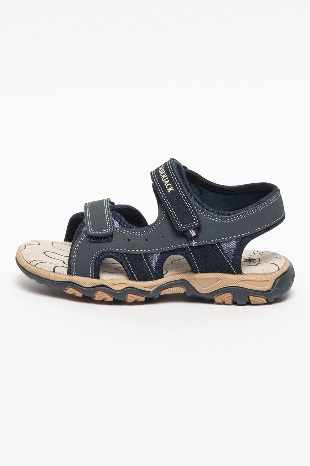 Lumberjack, Sandale de piele ecologica si material textil cu velcro Levi