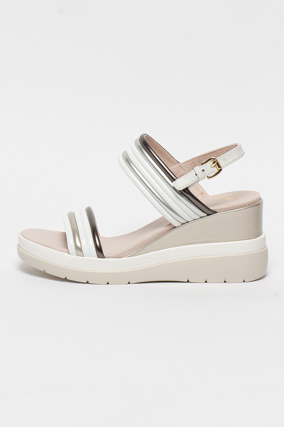 Lumberjack, Sandale wedge de piele si piele ecologica Elaine
