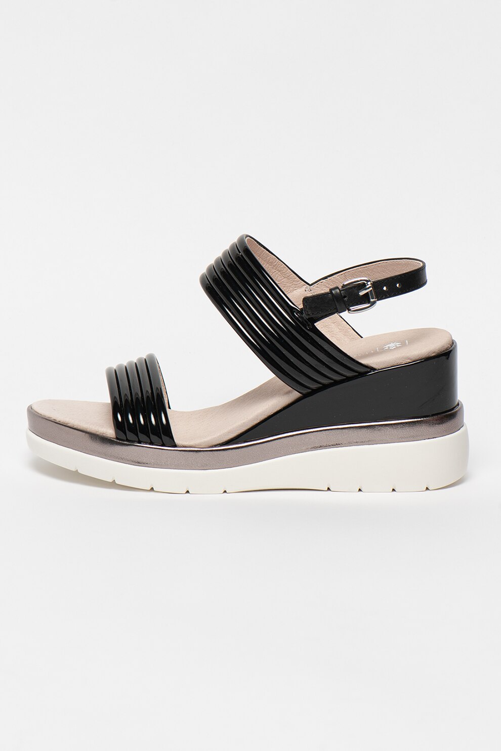 Lumberjack, Sandale wedge de piele ecologica Elaine