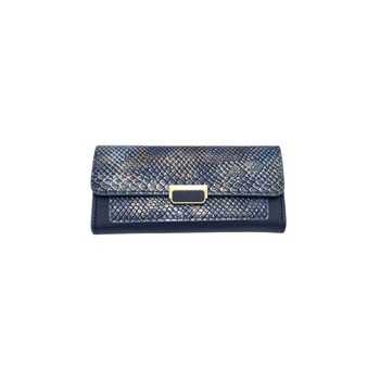 Portofel dama aplicatie tip piele sarpe, Tia Accesorii, albastru Portofel dama aplicatie tip piele sarpe, Tia Accesorii, albastru