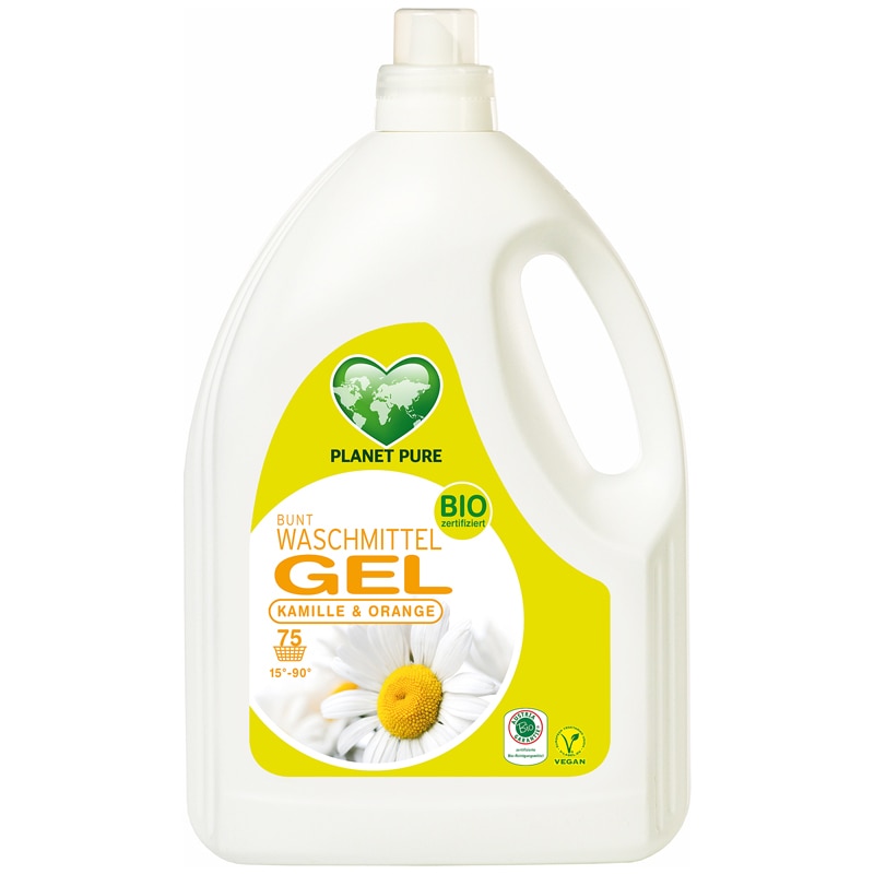 Detergent GEL bio de rufe colorate musetel si portocale, 3L, Planet Pure