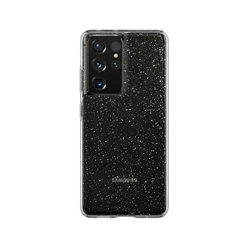 Husa Premium Spigen Liquid Crystal Pentru Samsung Galaxy S21 Ultra, Silicon, Transparent Glitter