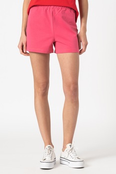 Love Moschino, Pantaloni scurti cu slituri laterale, Roz aprins/Negru Love Moschino, Pantaloni scurti cu slituri laterale, Roz aprins/Negru