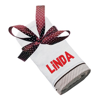 Prosop bumbac, LWS, brodat, model nume Linda, alb, 50x100 cm Prosop bumbac, LWS, brodat, model nume Linda, alb, 50x100 cm