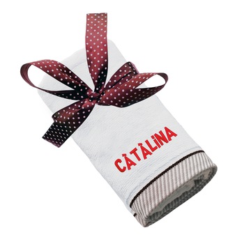 Prosop bumbac, LWS, brodat, model nume Catalina, alb, 70x140 cm Prosop bumbac, LWS, brodat, model nume Catalina, alb, 70x140 cm