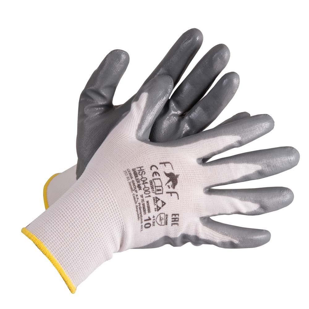 Manusi de Protectie PROTEK, Gri, Marimea 10, cu Cauciuc in Palma, Material Bumbac cu Prehensiune Marita