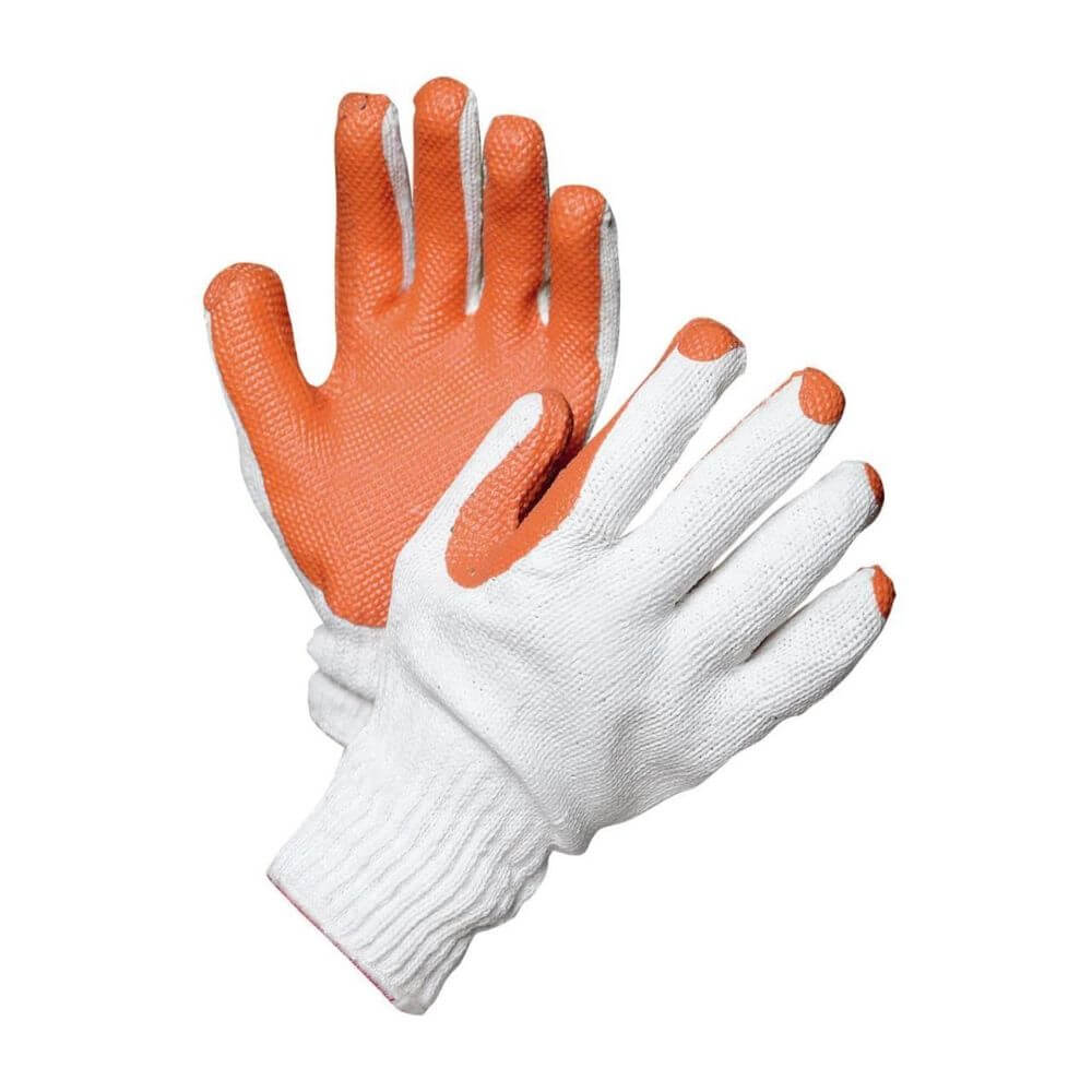 Manusi Protectie Supergrip Protek, Material Textil si Latex, Rosu si Alb