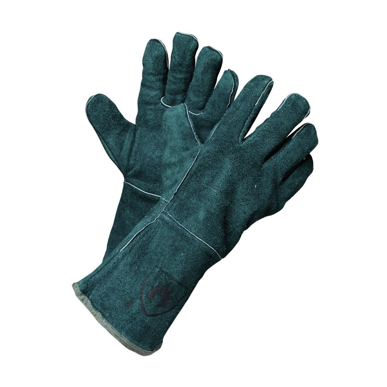 Manusi de Protectie ignifugate Protek, din Piele Spalt de Bovina, Culoare Verde, Marime Universala