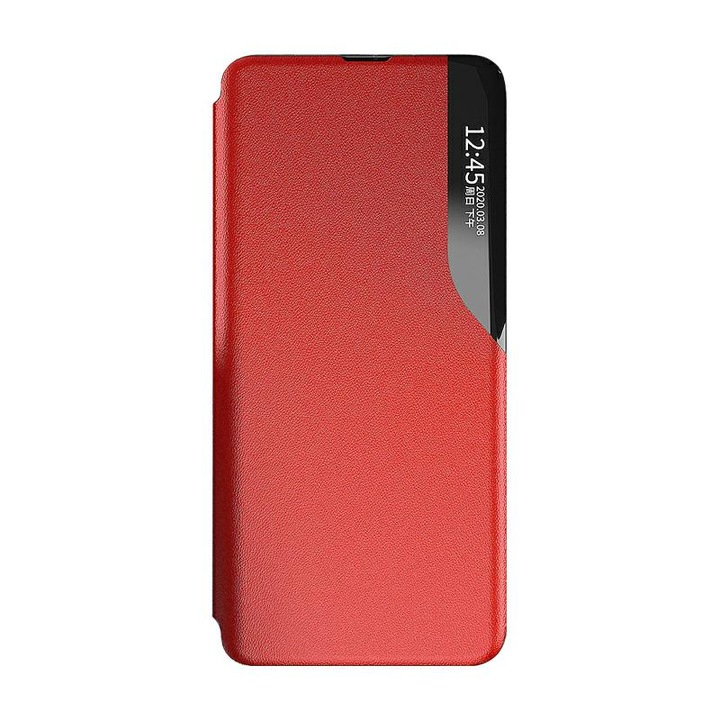 Кейс за Samsung Galaxy A02s еко кожа view case червен