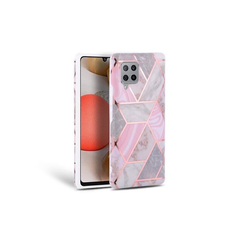 Husa Spate Tech-protect Marble Silicone Samsung Galaxy A42 5g, Roz