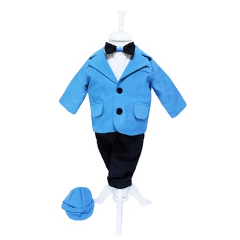 Costum turcoaz pentru botez, 5 piese, camasa, papion, pantaloni, sacou, bascuta pentru baieti, REC42, 4-8 luni Costum turcoaz pentru botez, 5 piese, camasa, papion, pantaloni, sacou, bascuta pentru baieti, REC42, 4-8 luni