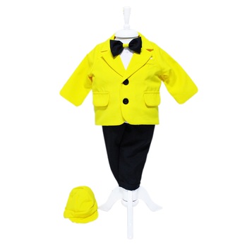 Costum galben pentru botez, 5 piese, camasa, papion, pantaloni, sacou, bascuta pentru baieti, REC43, 4-8 luni Costum galben pentru botez, 5 piese, camasa, papion, pantaloni, sacou, bascuta pentru baieti, REC43, 4-8 luni