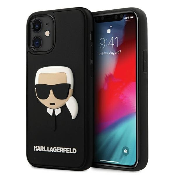 Husa iPhone 12 Mini Karl Lagerfeld 3D Rubber Karl`s Head Black