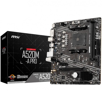 Placa de baza MSI A520M-A PRO, Socket AM4 Placa de baza MSI A520M-A PRO, Socket AM4