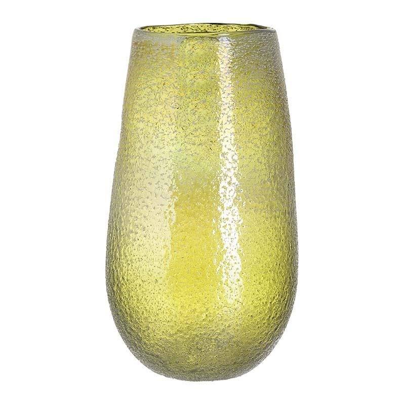Vaza din sticla Verde fistic, Inart, 18 x 30 cm