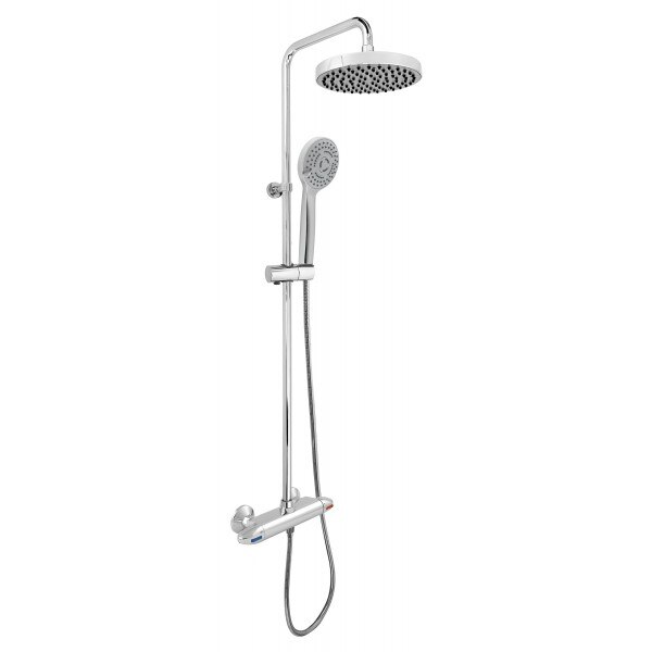 Baterie dus termostatica cu set dus fix si para dus mobila, Ferro SADA2762, crom, set 2 in 1