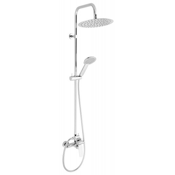 Baterie dus cu set dus fix si para dus mobila, Ferro Tina, set 2 in 1, crom