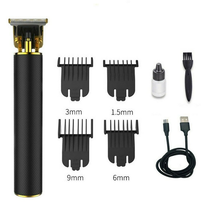Aparat de tuns Reincarcabil USB Conturare, Trimmer Modele Par Hair Styling Profesional, Telemag®, Black