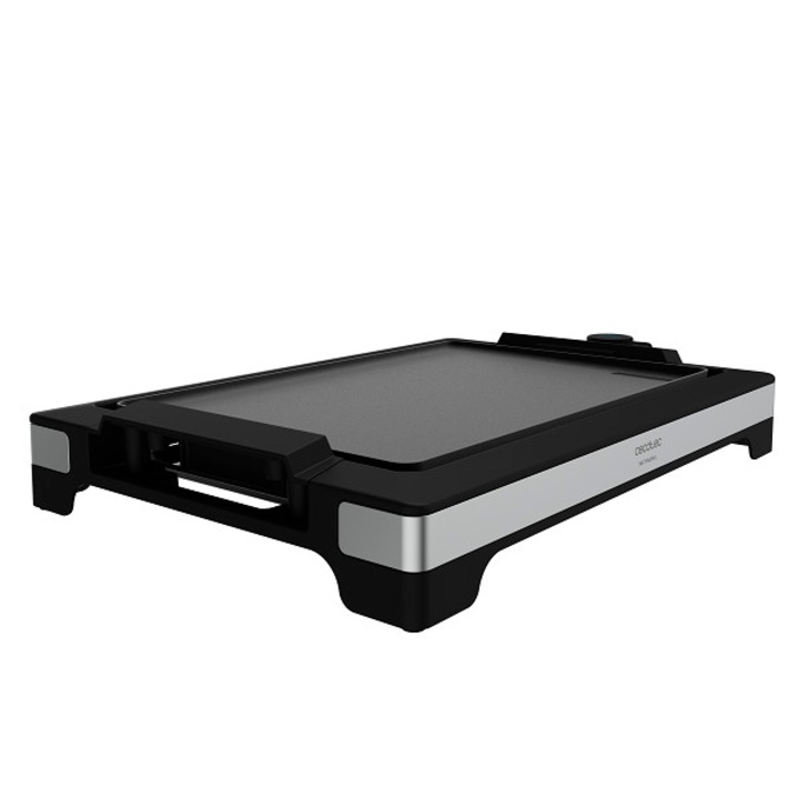 Електрическа скара CECOTEC 3093, 2000 W, 5 нива на мощност, Подвижна плоча, Неръждаема стомана, Черен