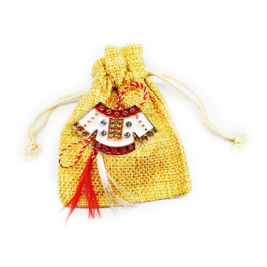 Martisor brosa, model traditional, cu saculet