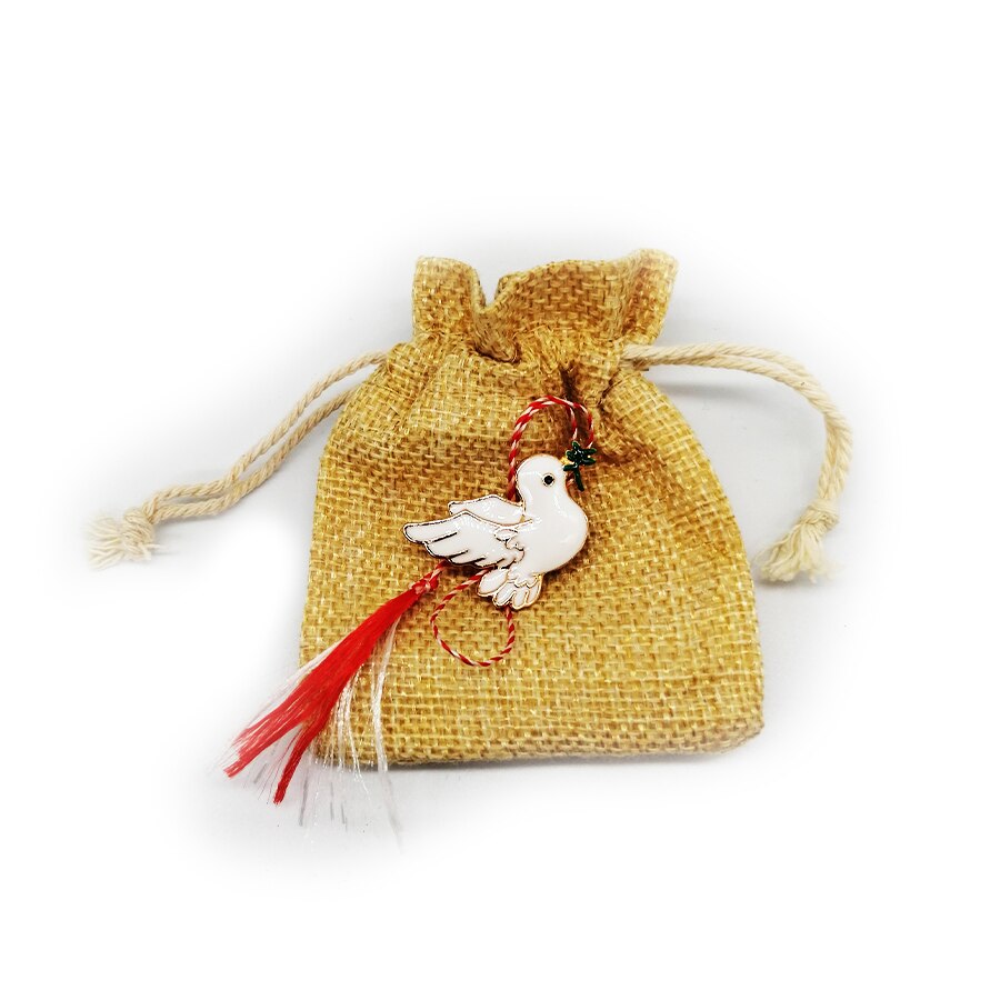 Martisor brosa, figurina, cu saculet