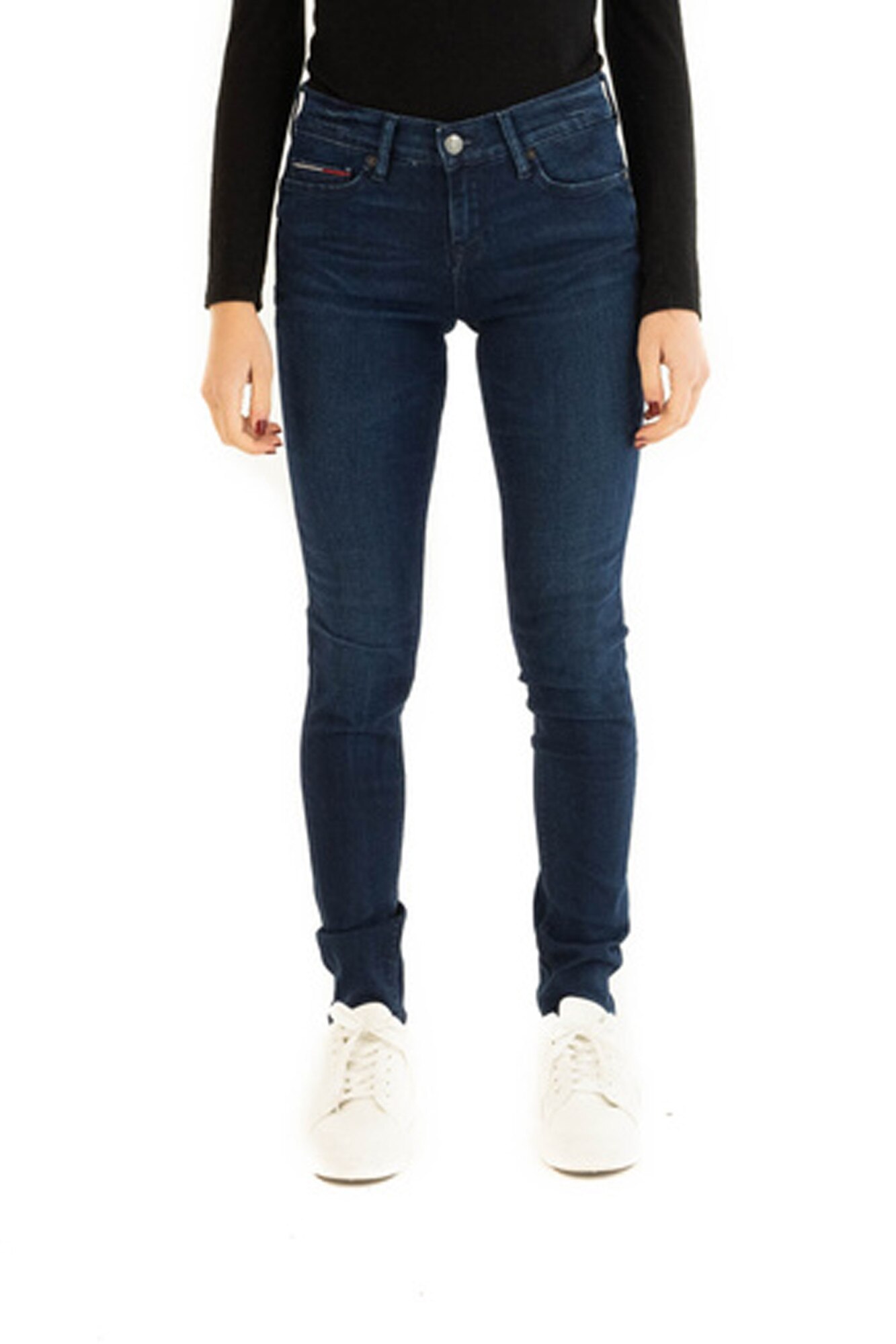 Blugi skinny din amestec de bumbac si lyocell, Tommy Hilfiger, Albastru, W26-L32