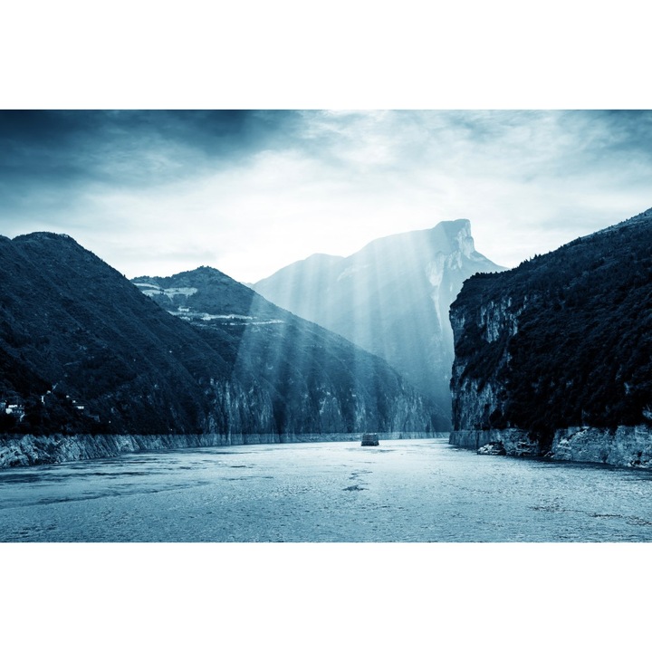 Persona öntapadós fotótapéta, PVC, 90x130 cm, Vitorlázás a sziklák között