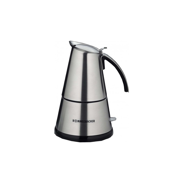 Cafetiera Rommelsbacher EKO366/E Expresso deLuxe Capacitate 3 / 6 Cesti Oprire Automata Argintiu
