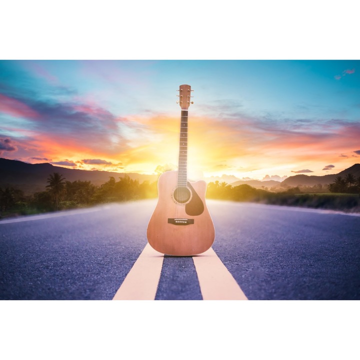 PVC matrica tapéta 80x130 cm Út gitárral