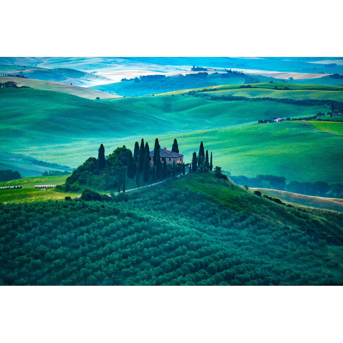 Fototapet autocolant PVC 70x105 cm Dimineata pe campie
