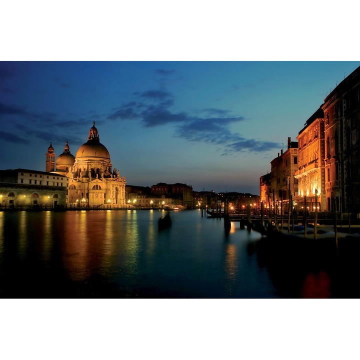 PVC matrica tapéta 80x130 cm Velence csatorna éjszaka