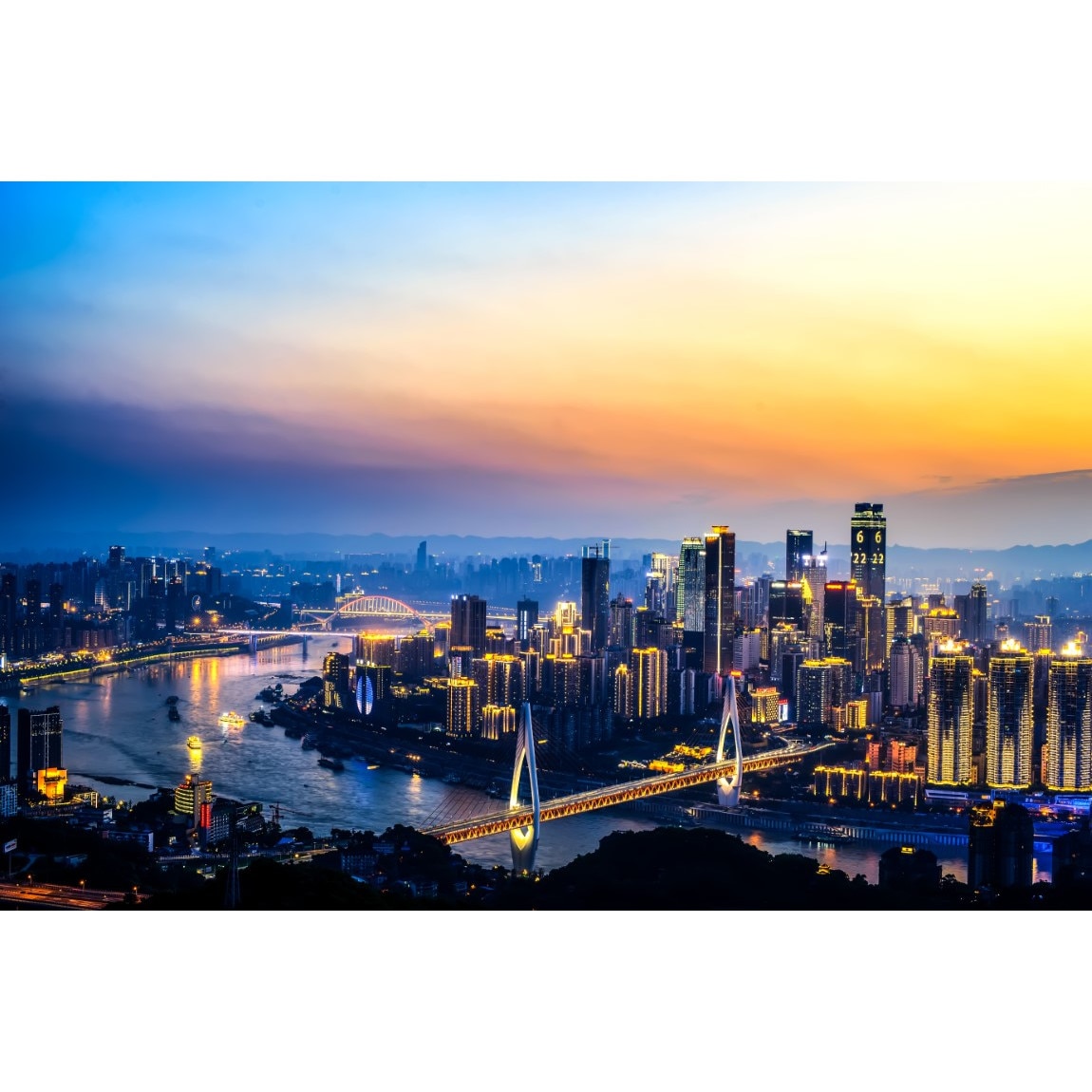 Fototapet autocolant PVC 70x120 cm Oras din China noaptea