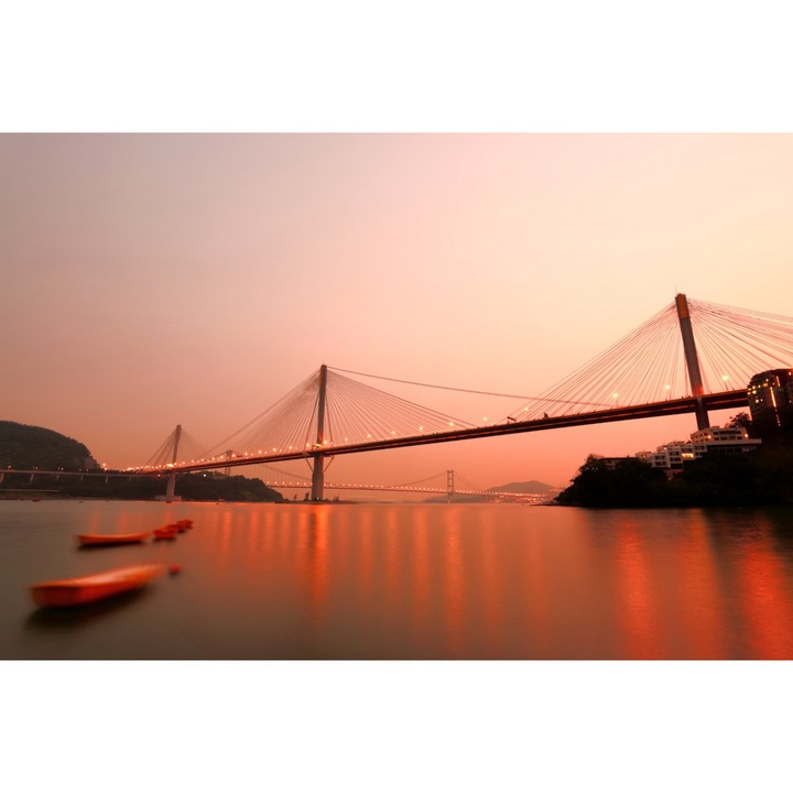 PVC matrica tapéta 80x130 cm Naplemente a hídon