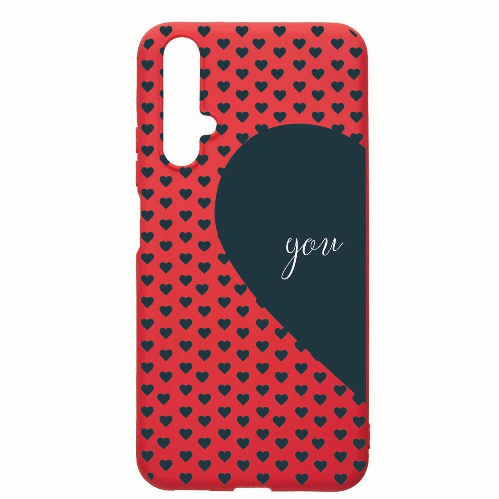 Husa Huawei Nova 5T, Love You, rezistenta la uzura, anti-alunecare, din silicon Premium, Red, R101