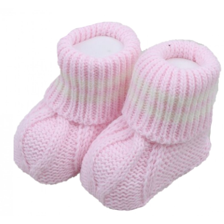 Botosei tricotati, 0-3 luni, Roz