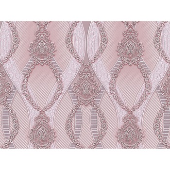 Tapet acrilic Slavyanski Oboi, Ansamblu 6574-06, model fantezie cu flori si dungi, mov-gri, semilavabil, pentru living sau dormitor Tapet acrilic Slavyanski Oboi, Ansamblu 6574-06, model fantezie cu flori si dungi, mov-gri, semilavabil, pentru living sau dormitor