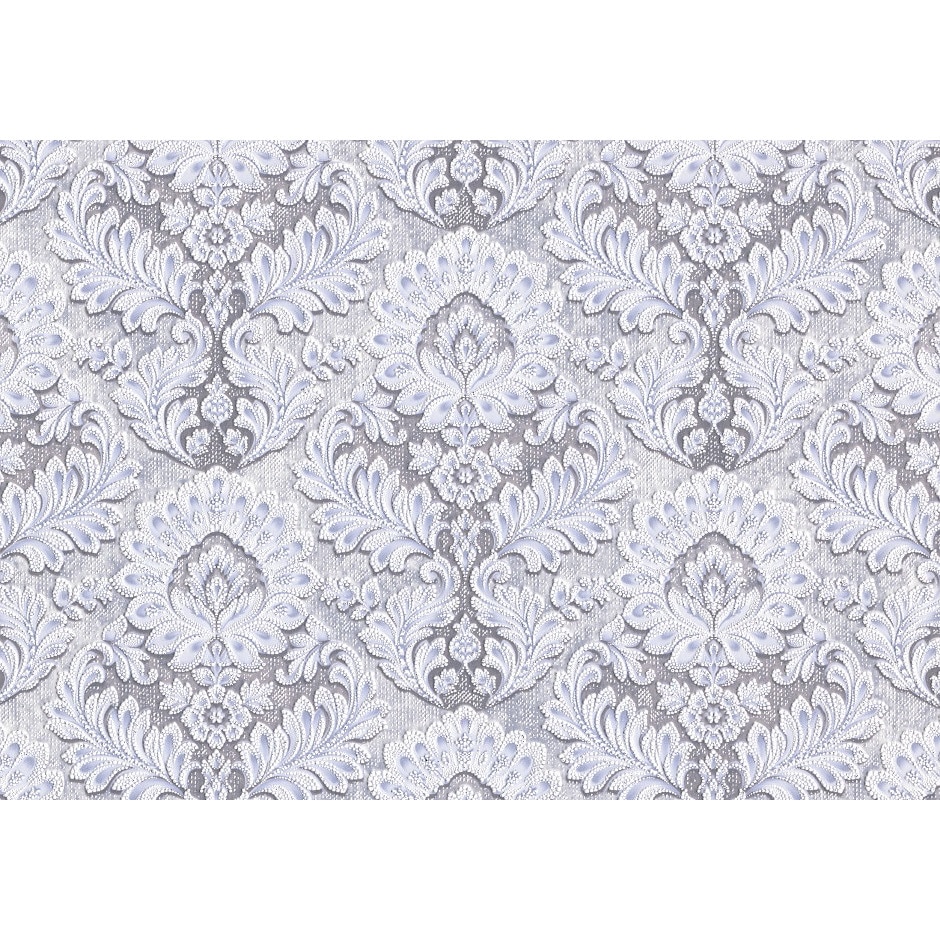 Tapet Slavyanski Oboi, Tukan 6587-10, model fantezie cu flori, gri-bleu, semilavabil, acrilic, pentru living sau dormitor