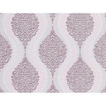 Tapet acrilic Slavyanski Oboi, Orleans 5182-06, model fantezie cu flori si dungi, Mov-gri, semilavabil, pentru living sau dormitor, rola 5mp Tapet acrilic Slavyanski Oboi, Orleans 5182-06, model fantezie cu flori si dungi, Mov-gri, semilavabil, pentru living sau dormitor, rola 5mp