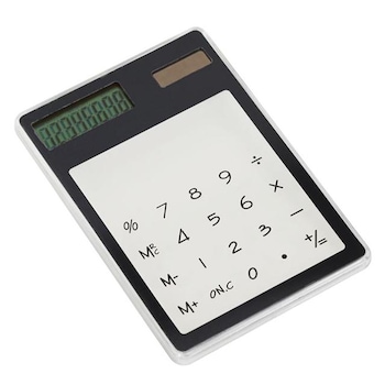 Calculator de birou Felis, cu ecran tactil, 8 x 12 cm, Transparent/Negru Calculator de birou Felis, cu ecran tactil, 8 x 12 cm, Transparent/Negru