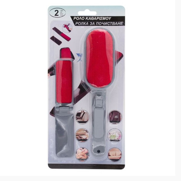 Set 2 perii pentru curatarea hainelor Felis, Rosu/Negru