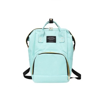 Rucsac multifunctional de umar turcoaz din panza oxford pentru bebelusi, copii si mamici, 39cm x26cm x18cm Rucsac multifunctional de umar turcoaz din panza oxford pentru bebelusi, copii si mamici, 39cm x26cm x18cm