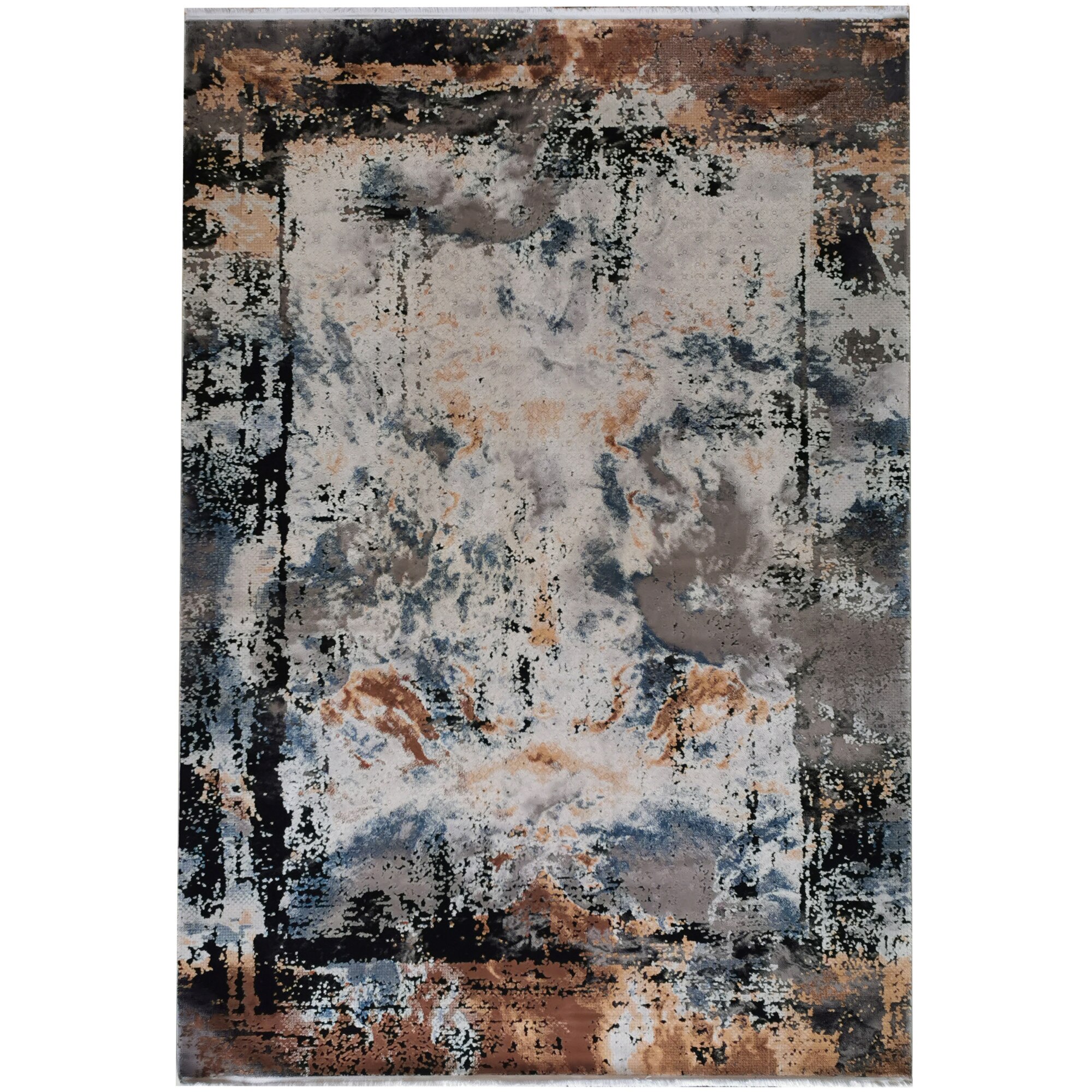 Covor Karacahan Cornelia 17728A D.Grey/Black, 160X230 cm, 7 mm inaltime fir, culori intense si placute