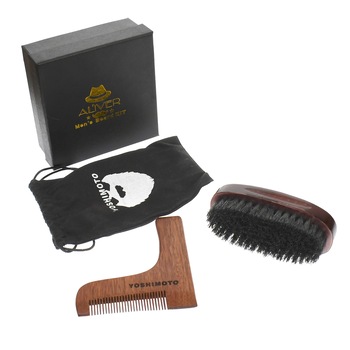 Set Ingrijire Barba in cutie, cu perie si pieptan - ST063 Set Ingrijire Barba in cutie, cu perie si pieptan - ST063