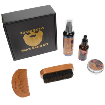 Set Ingrijire Barba si mustata in cutie, cu perie, ulei, pieptan, balsam, sampon - ST059 Set Ingrijire Barba si mustata in cutie, cu perie, ulei, pieptan, balsam, sampon - ST059