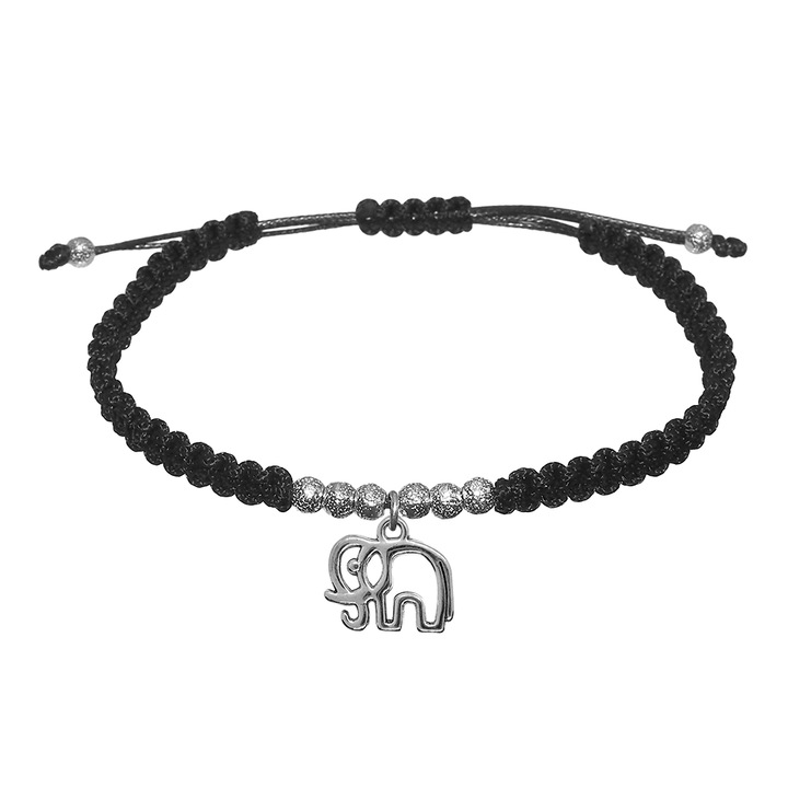 Bratara snur rosu impletita manual personalizata Elefant argint 9708330 Dras 6655