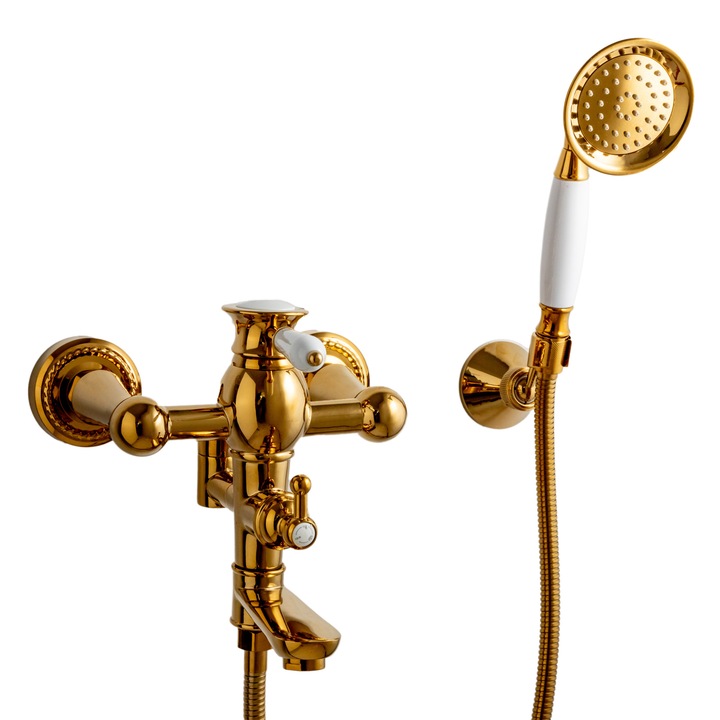 Батерии за вана TRENDY S, монтаж на стена, Златен