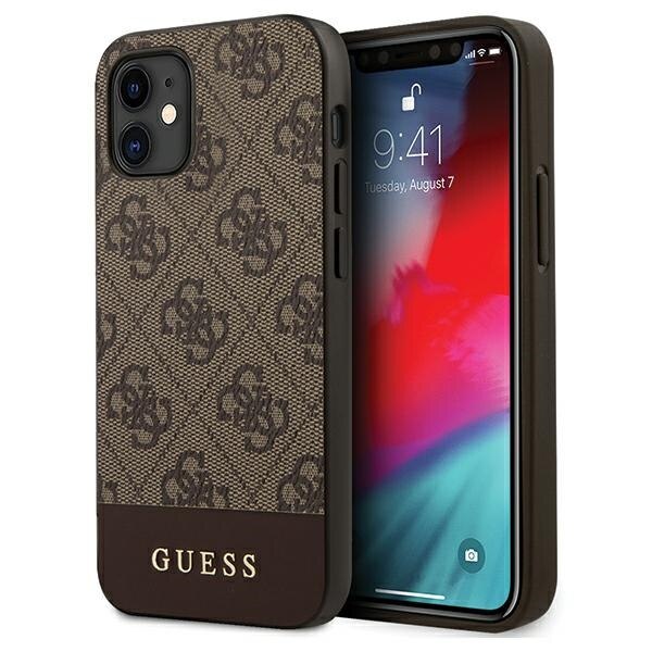 Husa iPhone 12 Mini Guess 4G Stripe Collection Brown