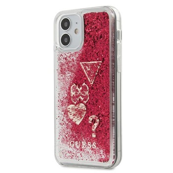 Husa iPhone 12 Mini Guess Glitter Charms Red Husa iPhone 12 Mini Guess Glitter Charms Red