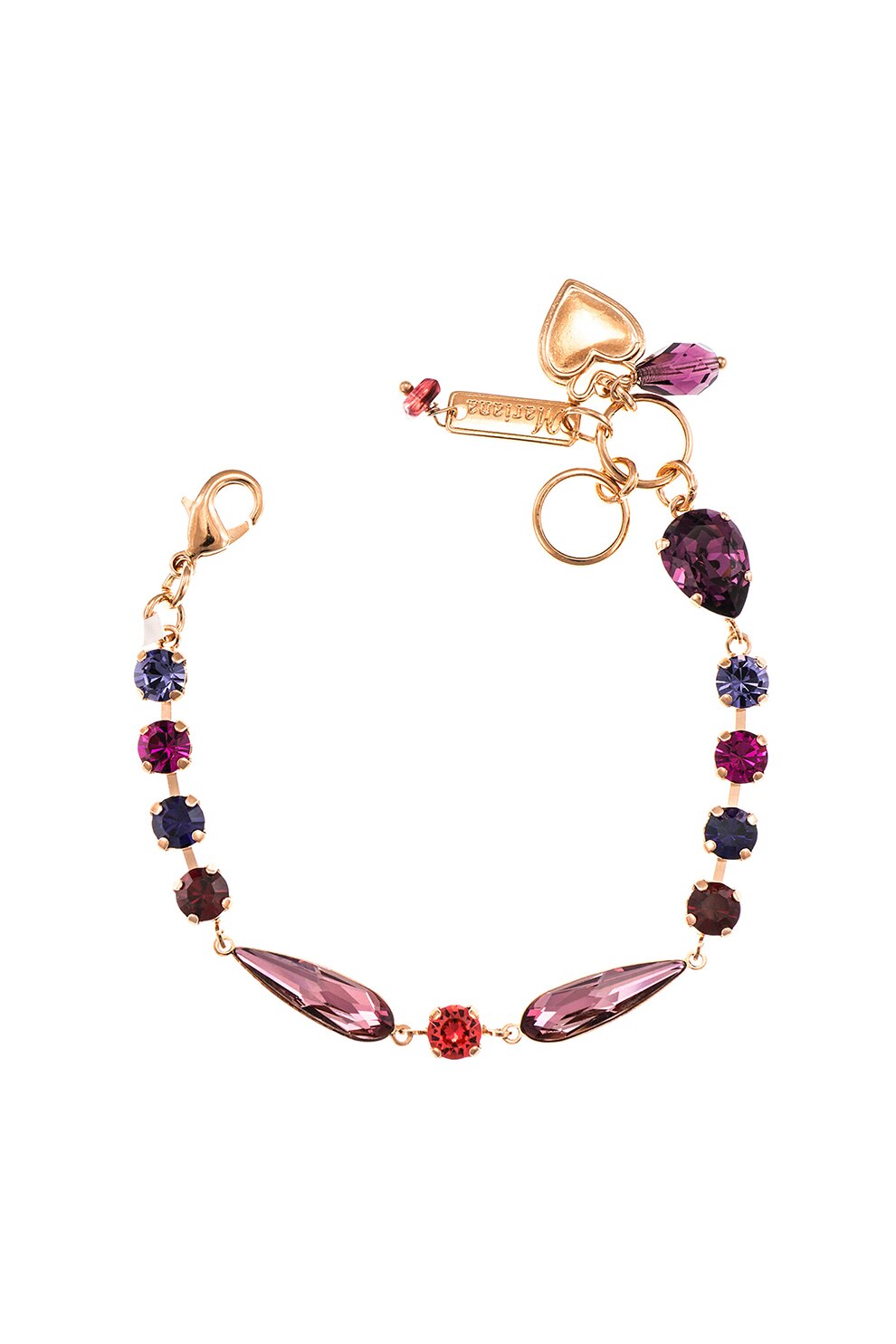 Roxannes - Mariana Jewellery, Bratara placata cu aur rose de 24K, Auriu rose/Violet/Albastru